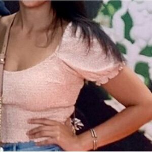 Abercrombie & Fitch Apricot Puff Sleeve Blouse